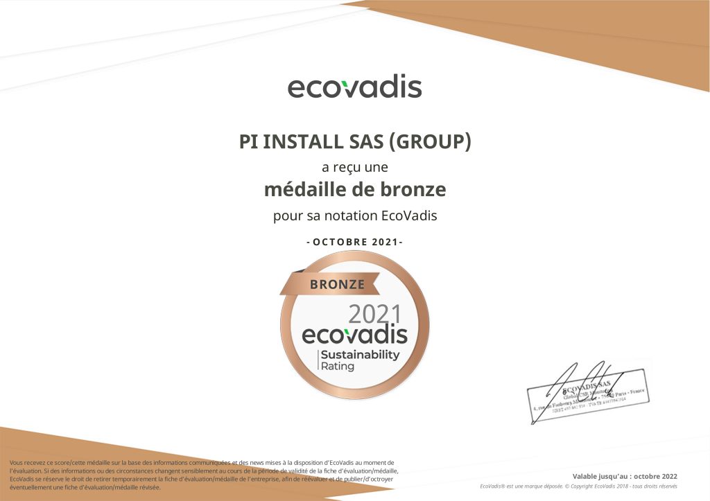 Certificat de notation_PI INSTALL_ECOVADIS_2021 10 04